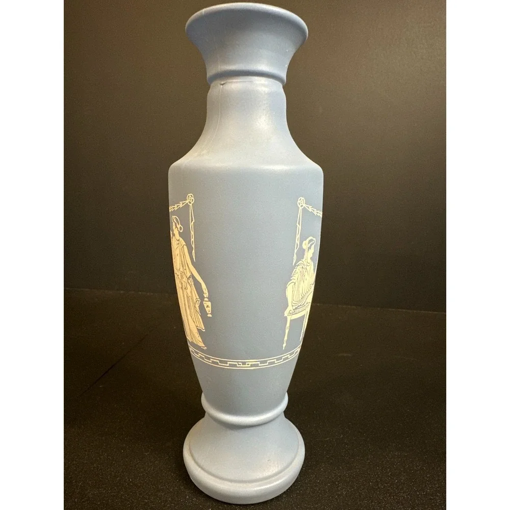 Vintage Avon Blue Jasperware Style Vase 7.5